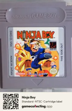 Ninja Boy Game Boy, NTSC cartridge label