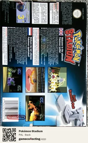 Pokémon Stadium Nintendo 64, PAL box back