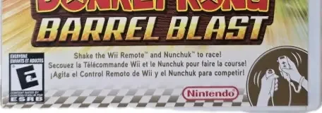 Donkey Kong Barrel Blast, the ESRB box on its front