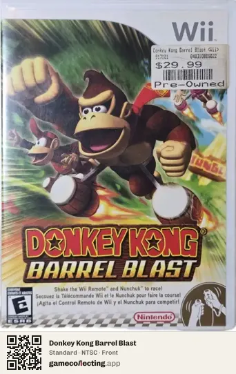 Donkey Kong Barrel Blast Nintendo Wii, NTSC box front