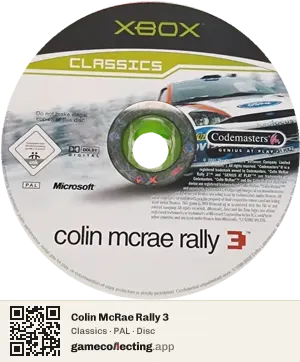 Colin McRae Rally 3 Xbox, PAL disc
