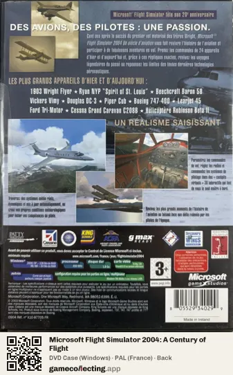 Microsoft Flight Simulator 2004: A Century of Flight Computer, France box back
