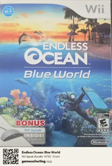 Endless Ocean: Blue World Nintendo Wii, NTSC box front
