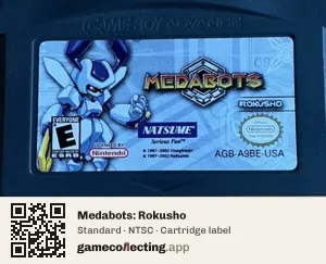 Medabots: Rokusho Game Boy Advance, NTSC cartridge label