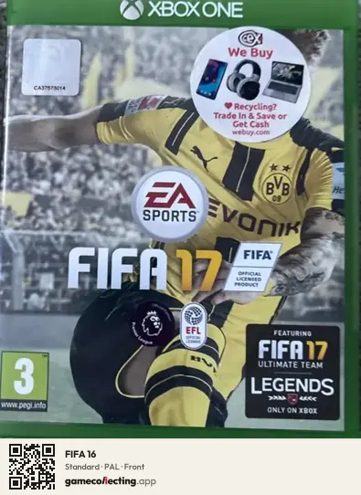 FIFA 16 Xbox One, PAL box front