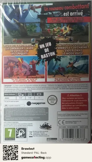 Brawlout Nintendo Switch, PAL box back