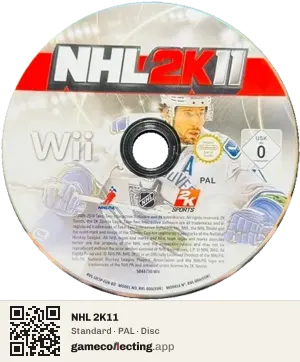 NHL 2K11 Nintendo Wii, PAL disc