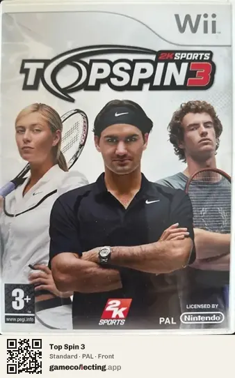 Top Spin 3 Nintendo Wii, PAL box front