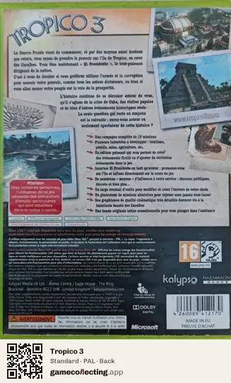 Tropico 3 Xbox 360, PAL box back