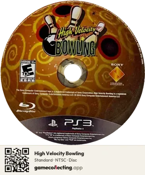 High Velocity Bowling PlayStation 3, NTSC disc