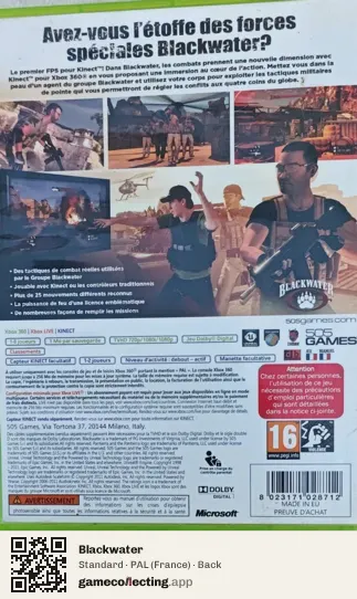 Blackwater Xbox 360, France box back