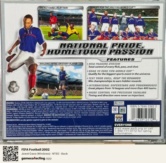FIFA Football 2002 Computer, NTSC box back