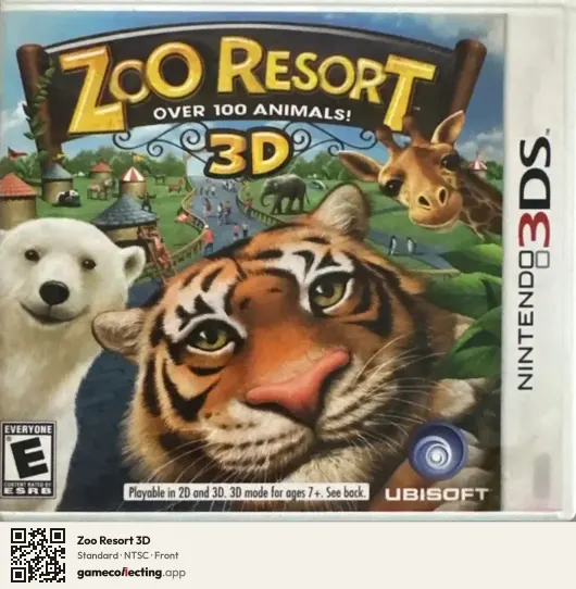 Zoo Resort 3D Nintendo 3DS, NTSC box front