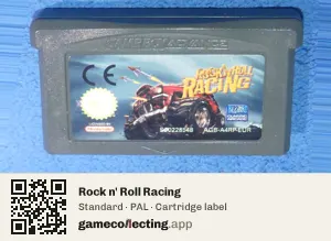 Rock n' Roll Racing Game Boy Advance, PAL cartridge label