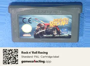 Rock n' Roll Racing Game Boy Advance, PAL cartridge label