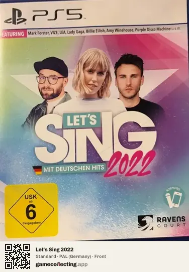 Let's Sing 2022 PlayStation 5, Germany box front
