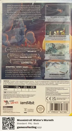 Moomintroll: Winter's Warmth Nintendo Switch, PAL box back