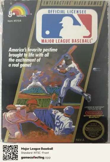 Major League Baseball Nintendo Entertainment System, NTSC box front