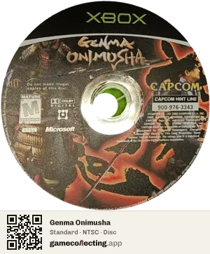 Genma Onimusha Xbox, NTSC disc