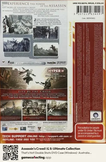 Assassin's Creed I & II: Ultimate Collection Computer, Australia box back