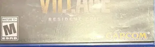 Resident Evil Village, the ESRB box on its front