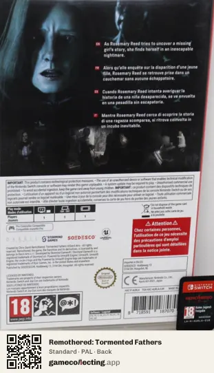Remothered: Tormented Fathers Nintendo Switch, PAL box back