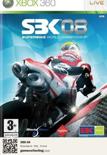SBK 08 Xbox 360, PAL box front