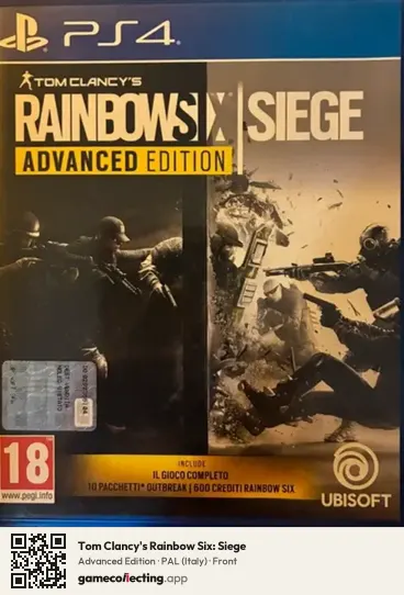 Tom Clancy's Rainbow Six: Siege PlayStation 4, Italy box front