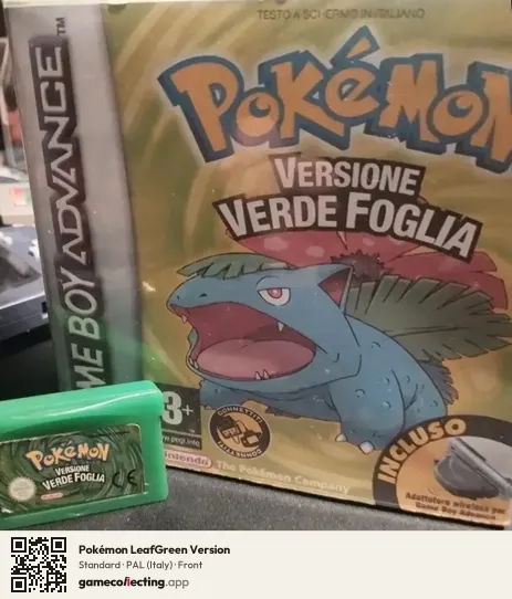 Pokémon LeafGreen Version Game Boy Advance, Italy box front