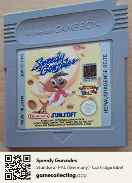 Speedy Gonzales Game Boy, PAL cartridge label