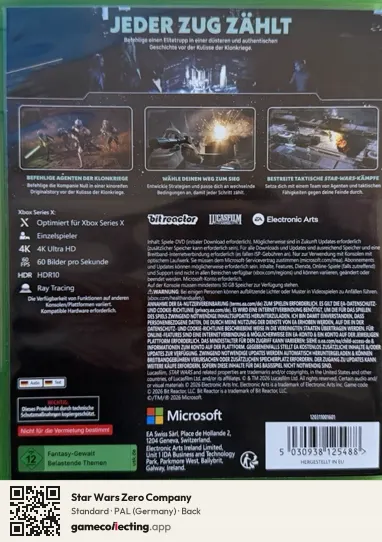 Star Wars Zero Company Xbox Series X, Germany box back