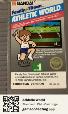 Athletic World Nintendo Entertainment System, PAL cartridge label