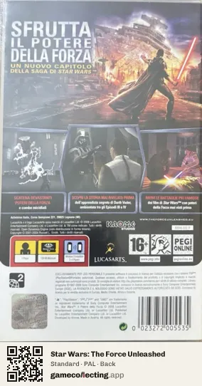 Star Wars: The Force Unleashed PlayStation Portable, PAL box back
