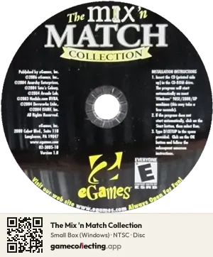 The Mix 'n Match Collection Computer, NTSC disc