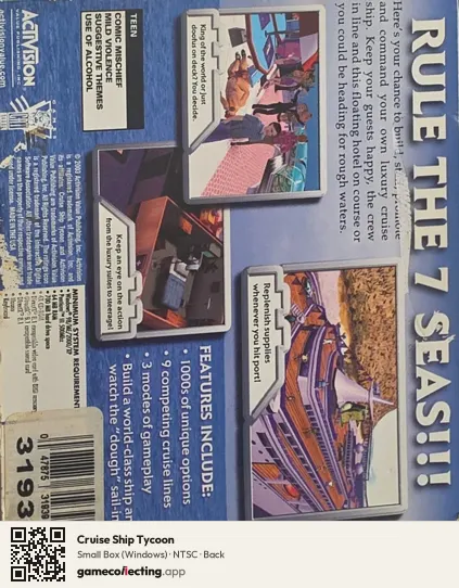 Cruise Ship Tycoon Computer, NTSC box back