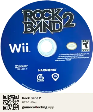 Rock Band 2 Nintendo Wii, NTSC disc
