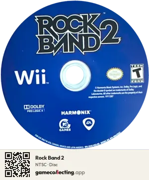 Rock Band 2 Nintendo Wii, NTSC disc