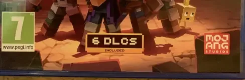 Minecraft Dungeons, the PEGI square on its front