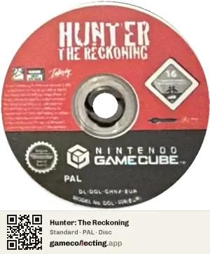 Hunter: The Reckoning Nintendo GameCube, PAL disc