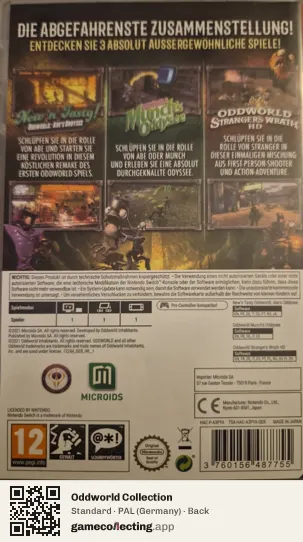 Oddworld Collection Nintendo Switch, Germany box back