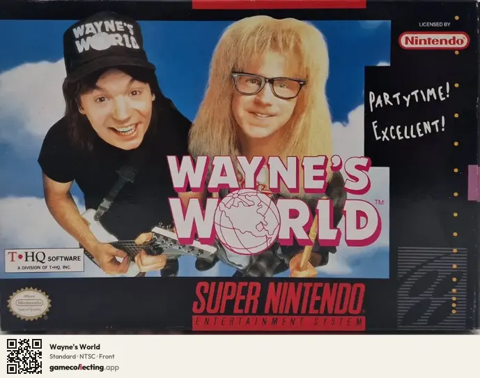 Wayne's World Super Nintendo Entertainment System, NTSC box front