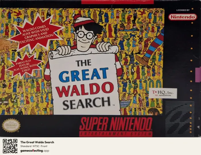 The Great Waldo Search Super Nintendo Entertainment System, NTSC box front