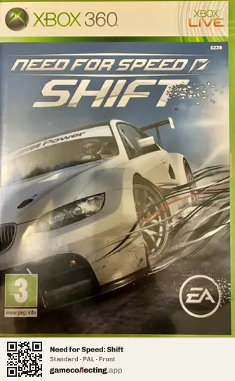 Need for Speed: Shift Xbox 360, PAL box front