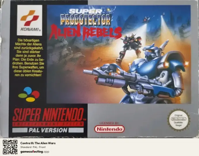 Contra III: The Alien Wars Super Nintendo Entertainment System, PAL box front