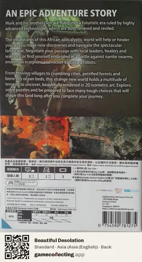 Beautiful Desolation Nintendo Switch, Asia (English) box back