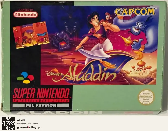 Aladdin Super Nintendo Entertainment System, PAL box front