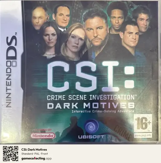 CSI: Dark Motives Nintendo DS, PAL box front