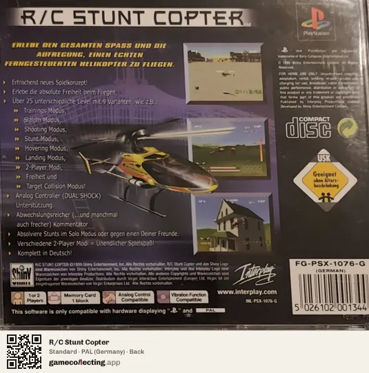 R/C Stunt Copter PlayStation, Germany box back