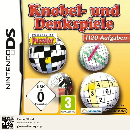 Puzzler World Nintendo DS, PAL box front