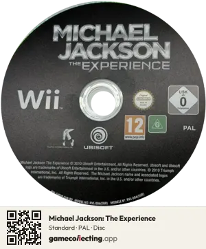 Michael Jackson: The Experience Nintendo Wii, PAL disc